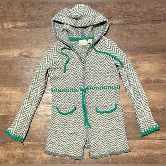 Sparrow lambswool zip front hooded sweater jacket womens size extra small XS - Picture 1 of 5
